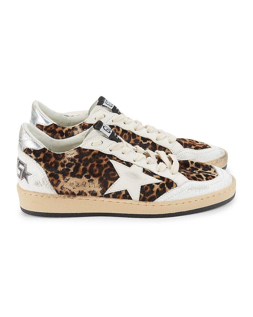 Golden Goose Ballstar Leopard Print Pony Hair Sneakers in White Lyst