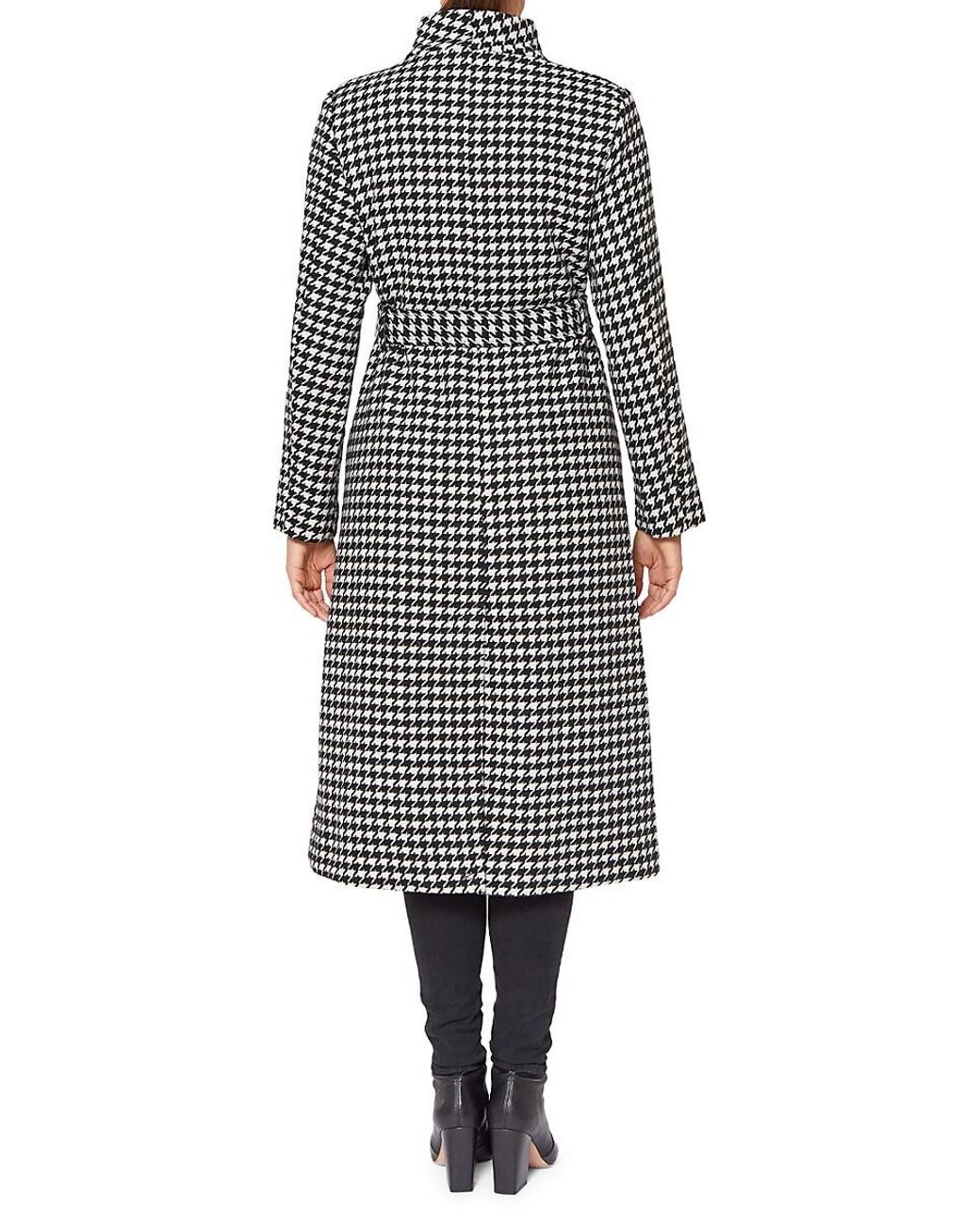 Kate Spade Houndstooth Single Breasted Belted Coat | Lyst Australia