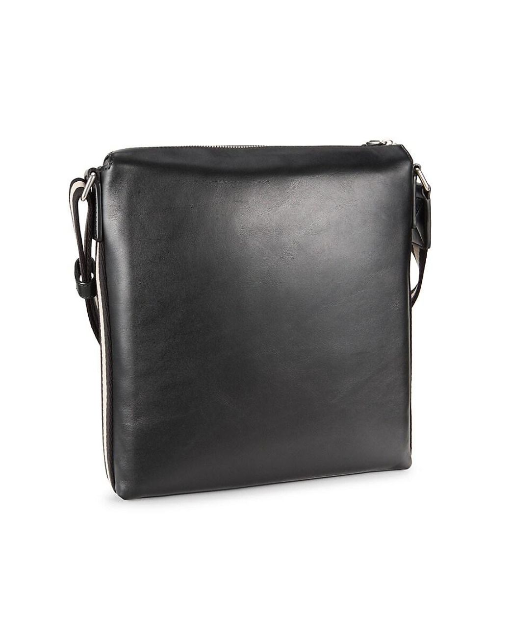 稀少 BALLY(バリー) Casbah Stripe-Strap Leather Crossbody Bag Bally Casbah Stripe-Strap Leather Crossbody Bag in Black for