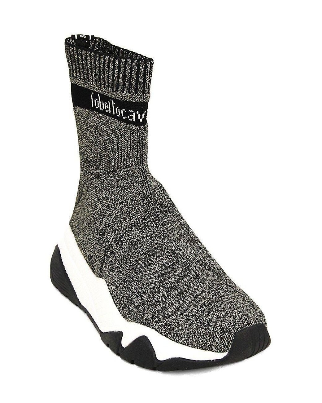 Roberto Cavalli Knit Sock Sneakers in Black Lyst