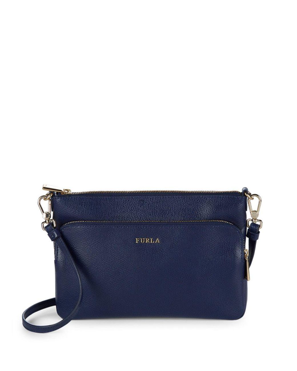 Crossbody Bag Quilted Navy Blue Leather Helda