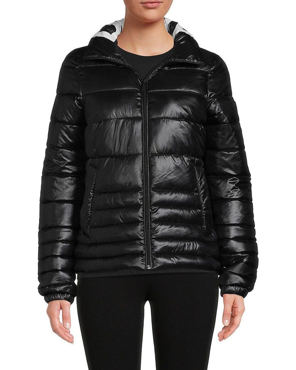 DKNY Packable Puffer Jacket in Black Lyst