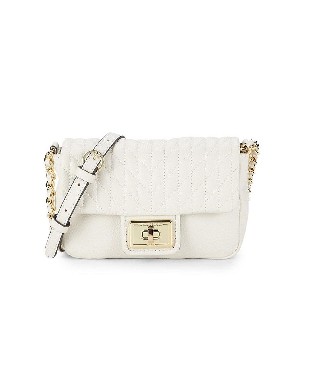 Karl Lagerfeld Mini Agyness Leather Crossbody Bag in White Lyst