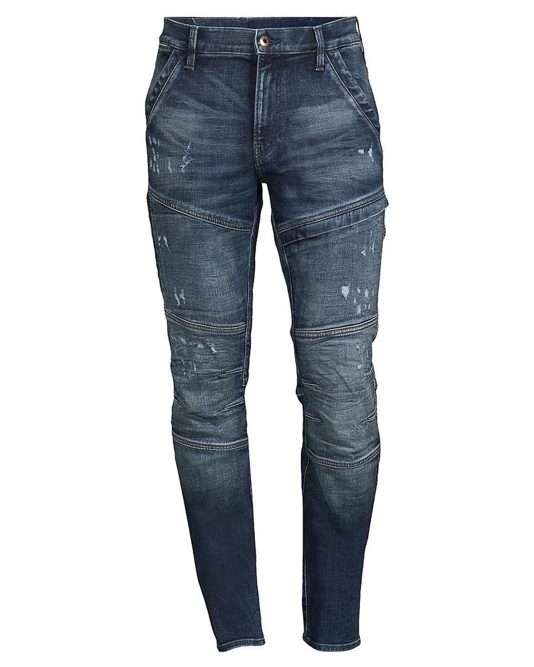 G Star RAW Rackam High Rise Skinny Distressed Jeans in Blue for