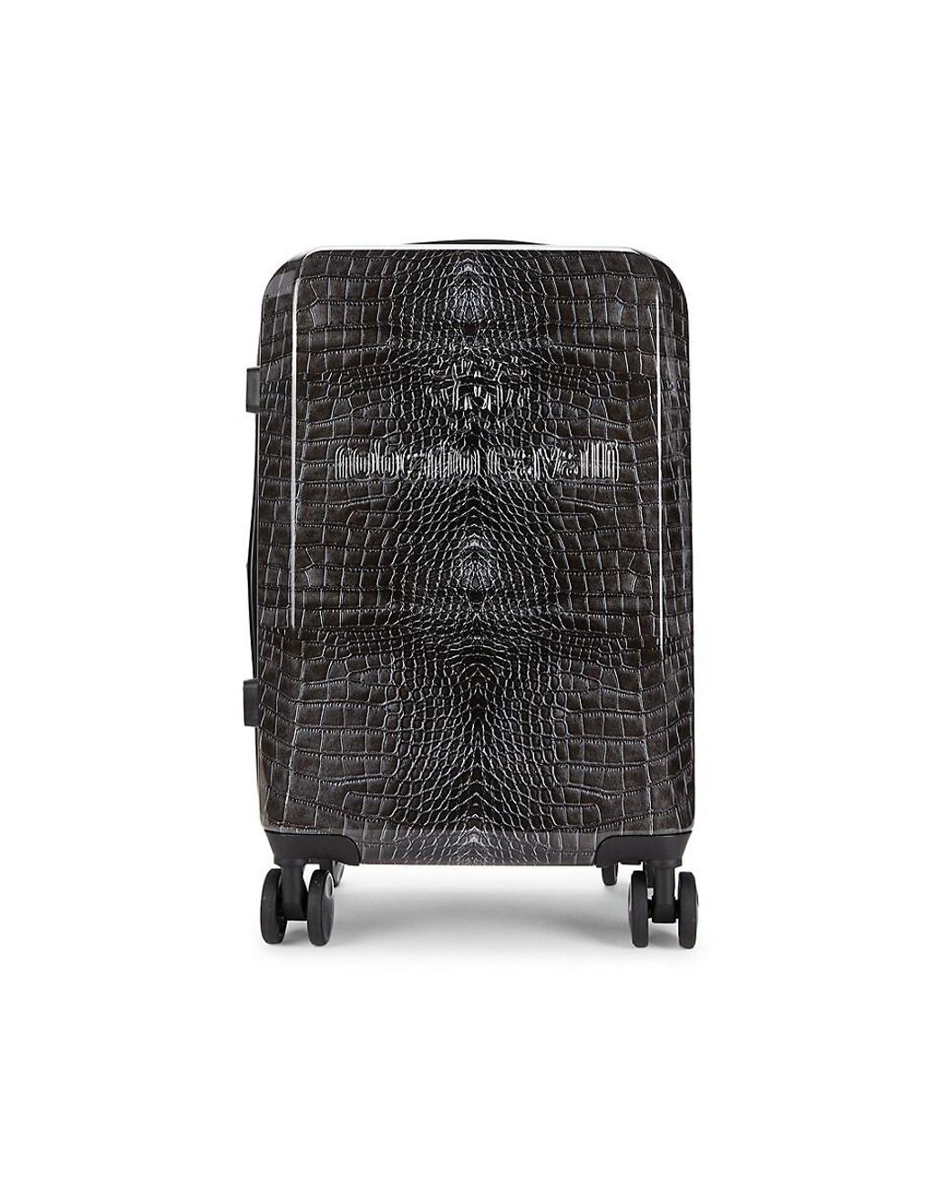Roberto Cavalli Crocodile Print 20-inch Spinner Suitcase in Black | Lyst