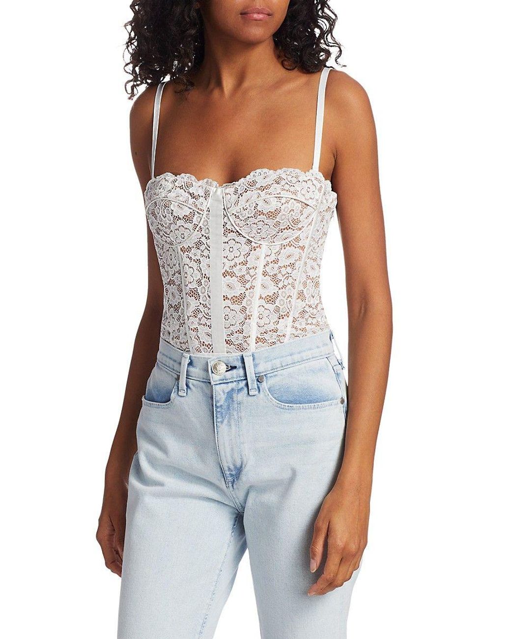Cami NYC The Bria Lace Bodysuit in Blue