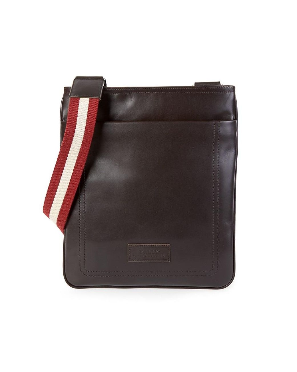 Bally Terino Stripe-strap Leather Crossbody Bag in Brown for Men | Lyst
