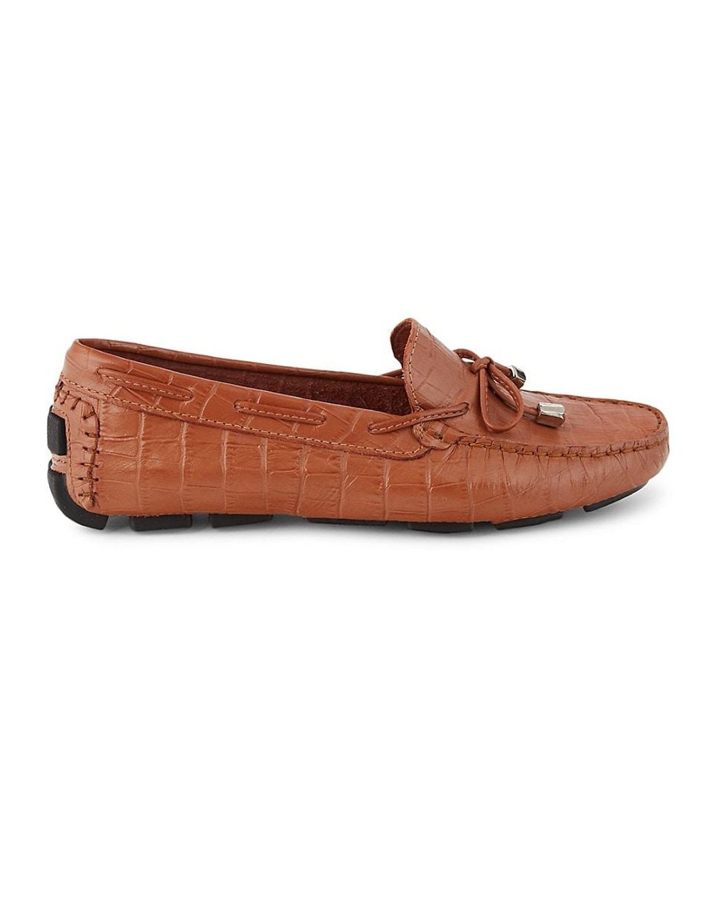 Saks Fifth Avenue Saks Fifth Avenue Crocembossed Leather Driving