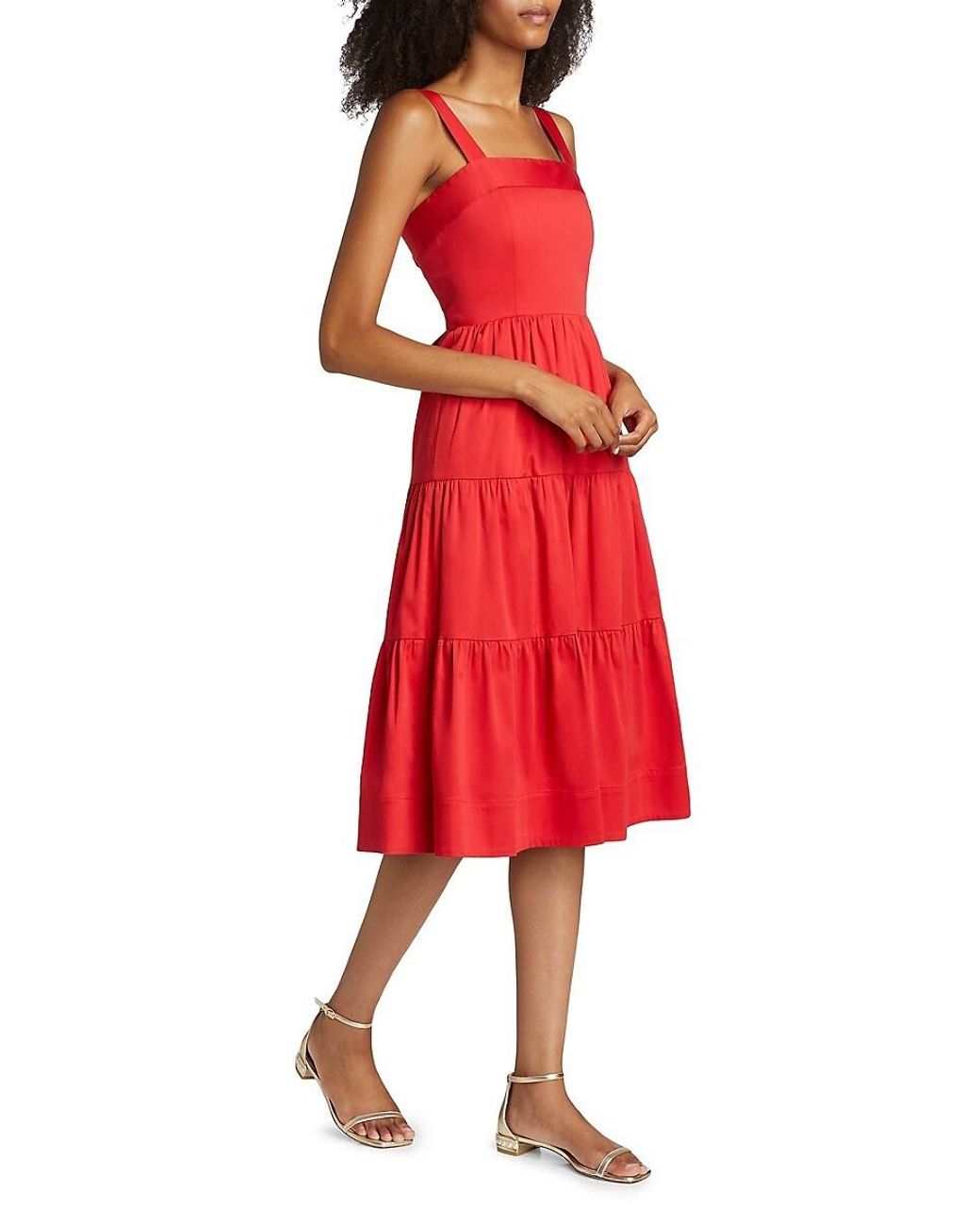 Alice + Olivia Saige Tiered Midi-Dress | Lyst