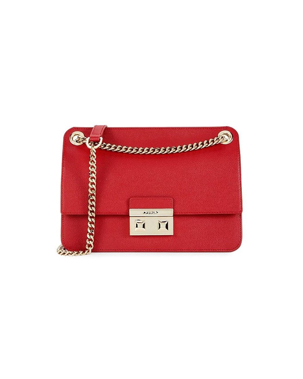 Furla Bella Small Leather Crossover Bag in Red | Lyst