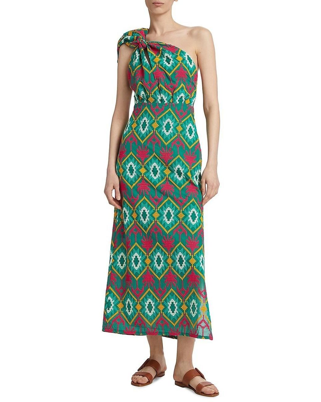 【PORTERNA】Day mid-length one piece Johanna Ortiz Tropical Carisma One-Shoulder Midi Dress in