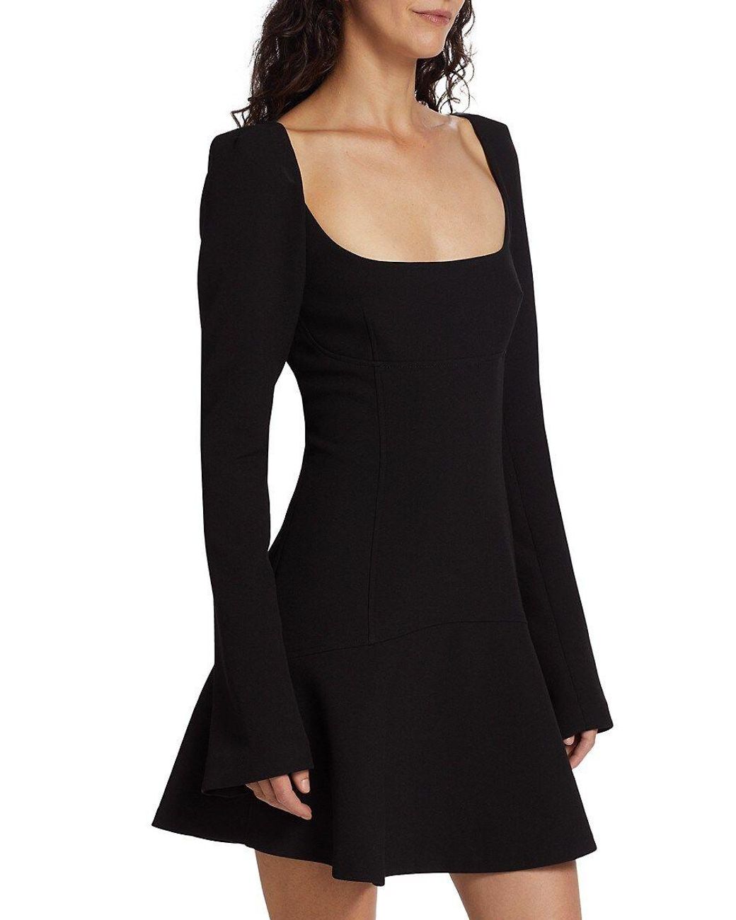 A.L.C. Heidi Combo Fit Flare Mini Dress in Black Lyst