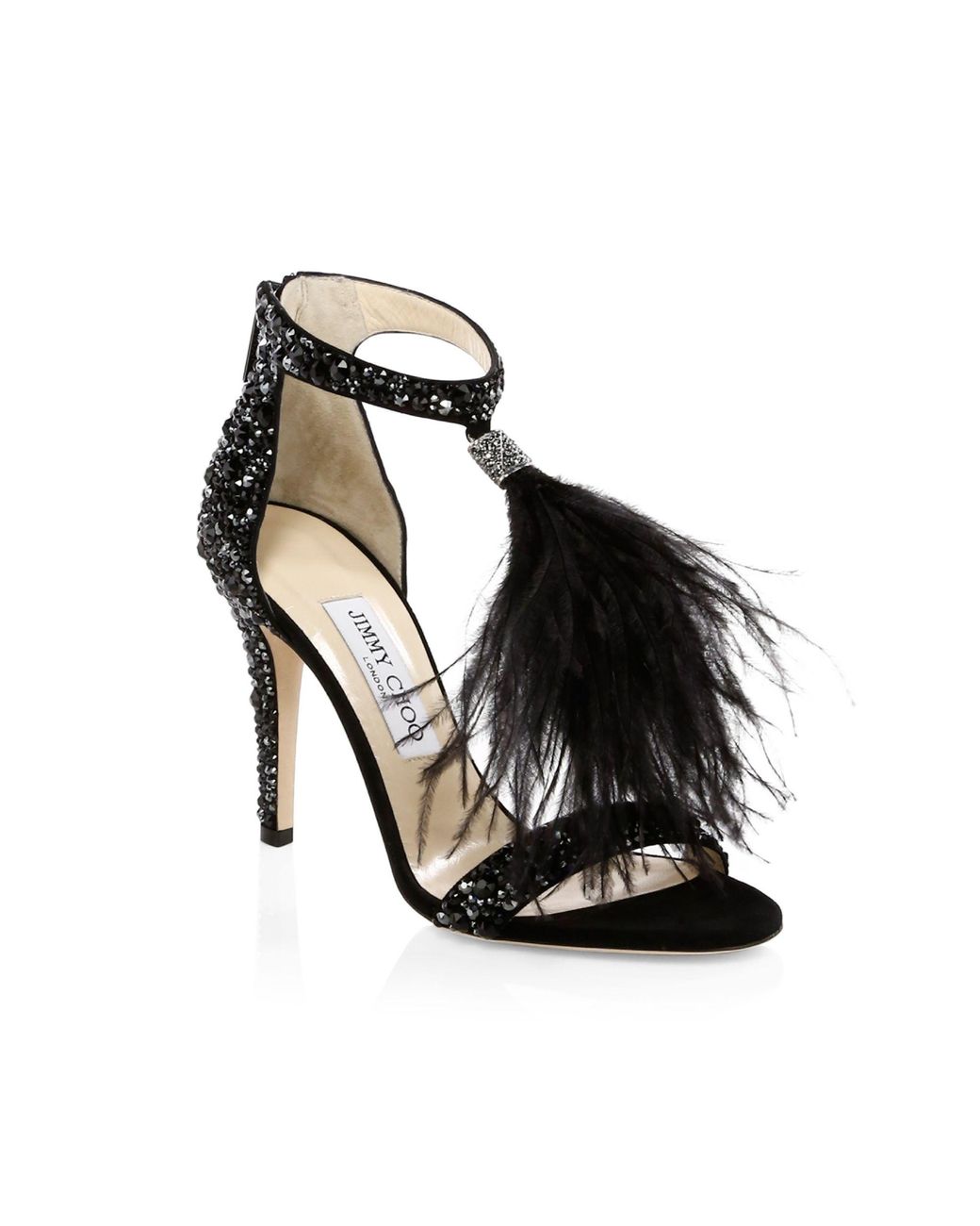 Ostrich Feather Heels in Snow  Mode  Affaire