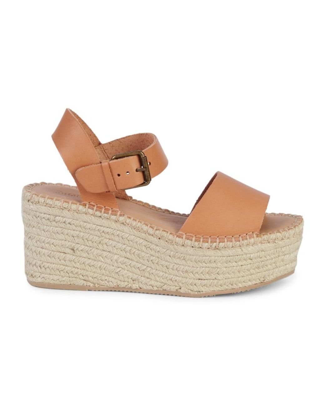 Soludos Women's Minorca Leather Espadrille Platform Sandals - Nude - Size 10 - Lyst