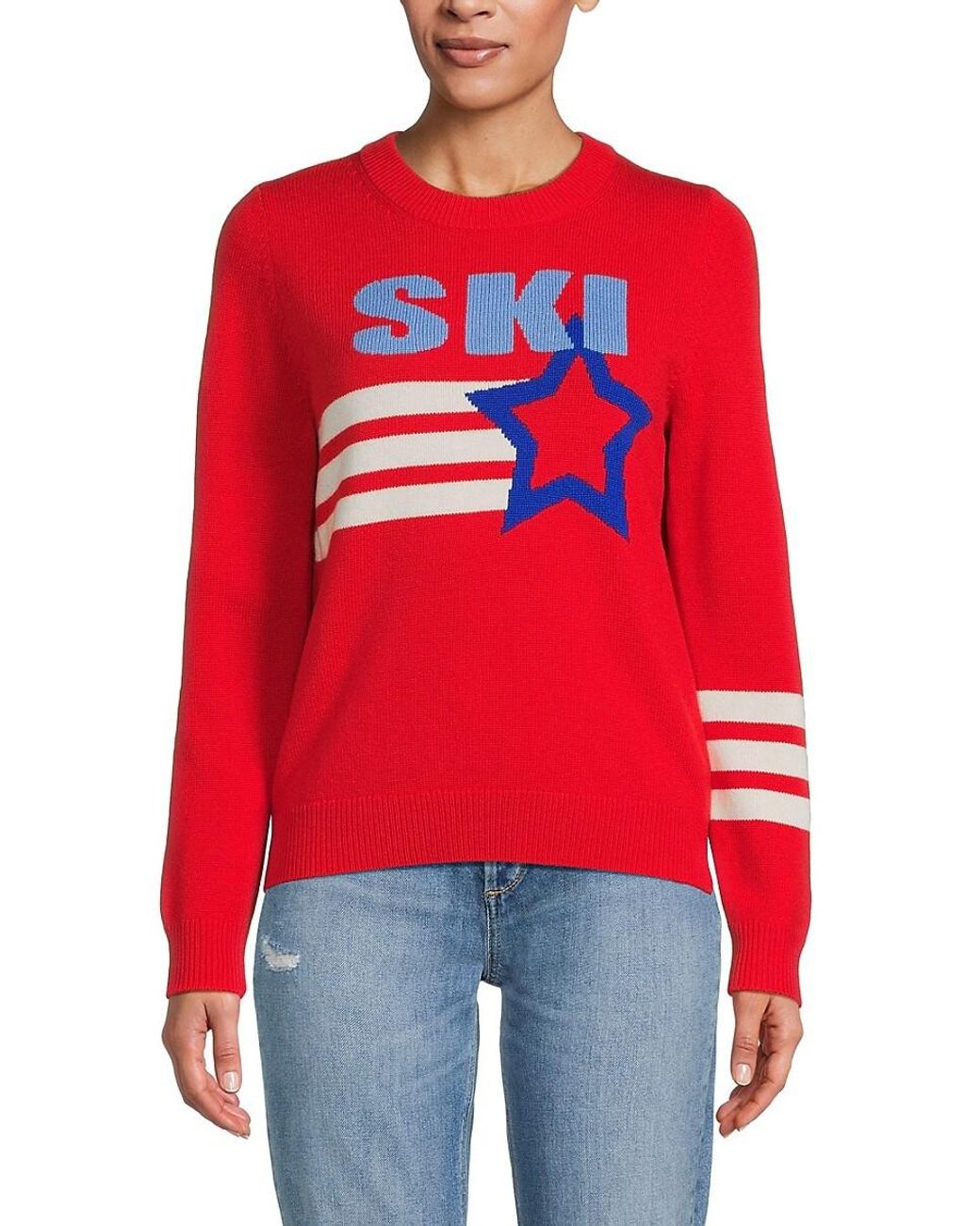 Chinti Parker Ski Star Wool-Cashmere Sweater in Red Lyst
