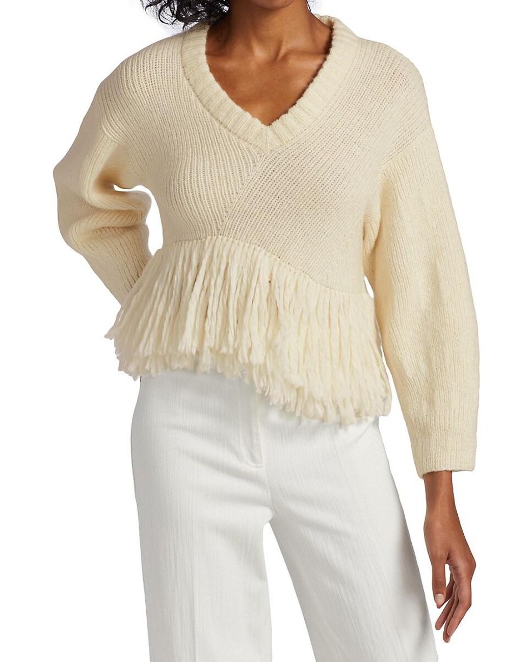 Eileen fisher fringe shop hem sweater