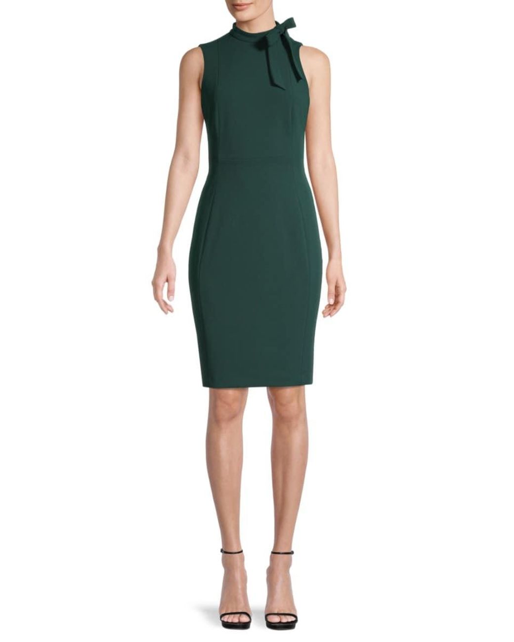 Calvin Klein Women's Bow-neck Sheath Dress - Malachite - Size 14 in ...