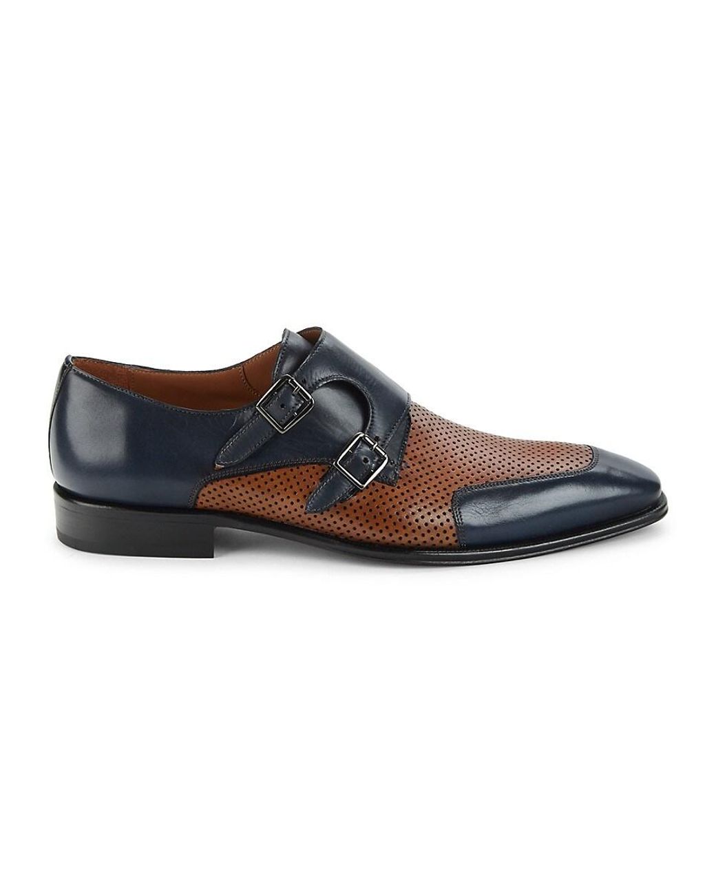 Mezlan Leather Double Monk-strap Shoes in Brown for Men | Lyst