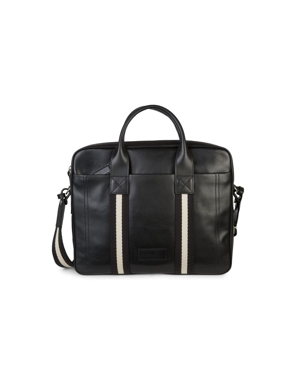 Bally Tedal Side Tape Leather Briefcase in Black for Men | Lyst