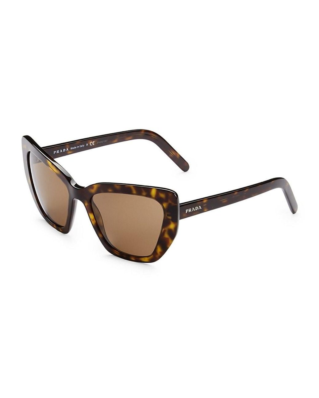 Prada 55mm Cat Eye Sunglasses in Brown | Lyst UK