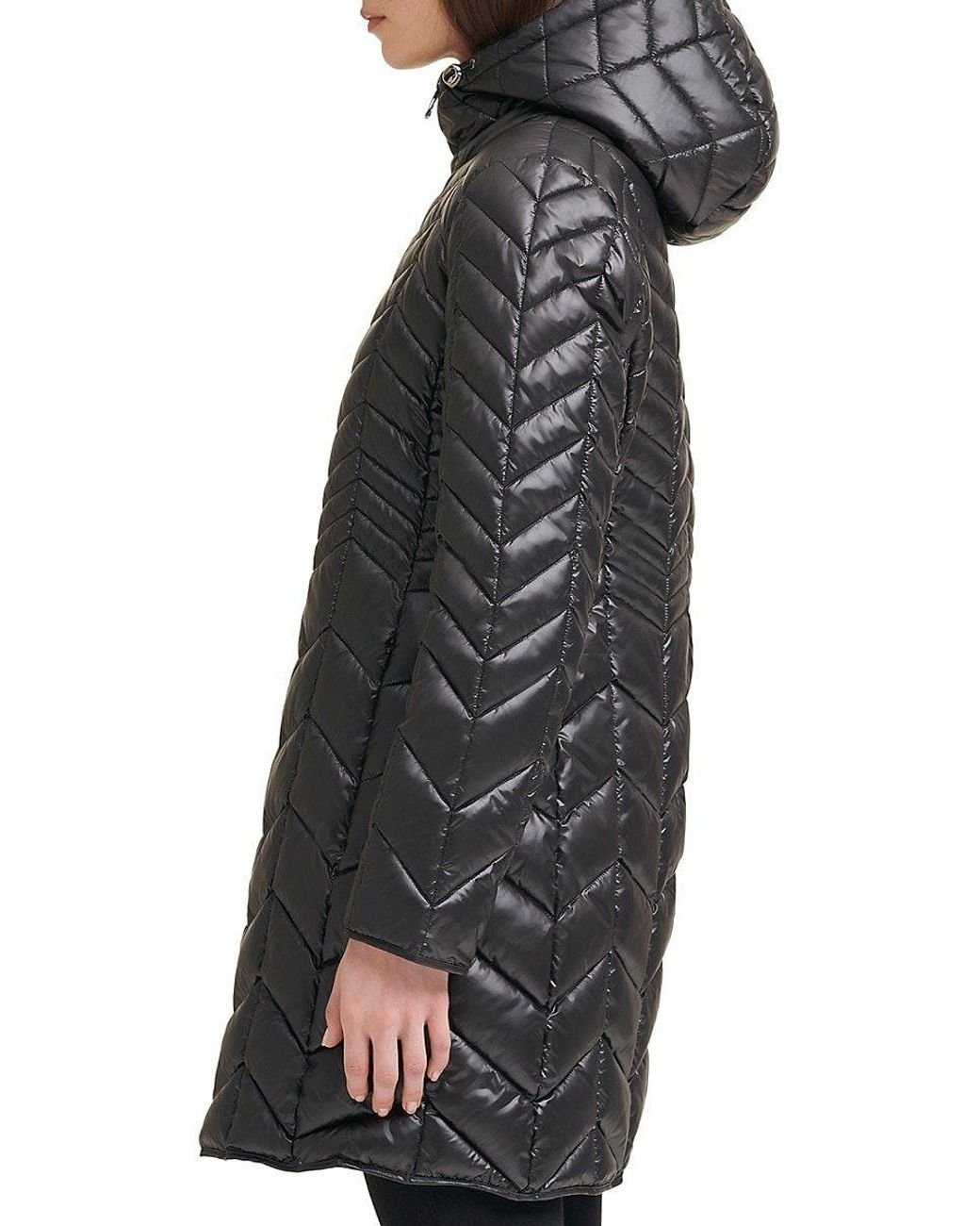 Kenneth cole cheap chevron puffer coat