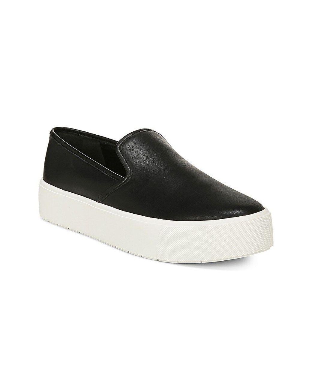 Vince Brenden-b Slip-on Leather Platform Sneakers in Black | Lyst