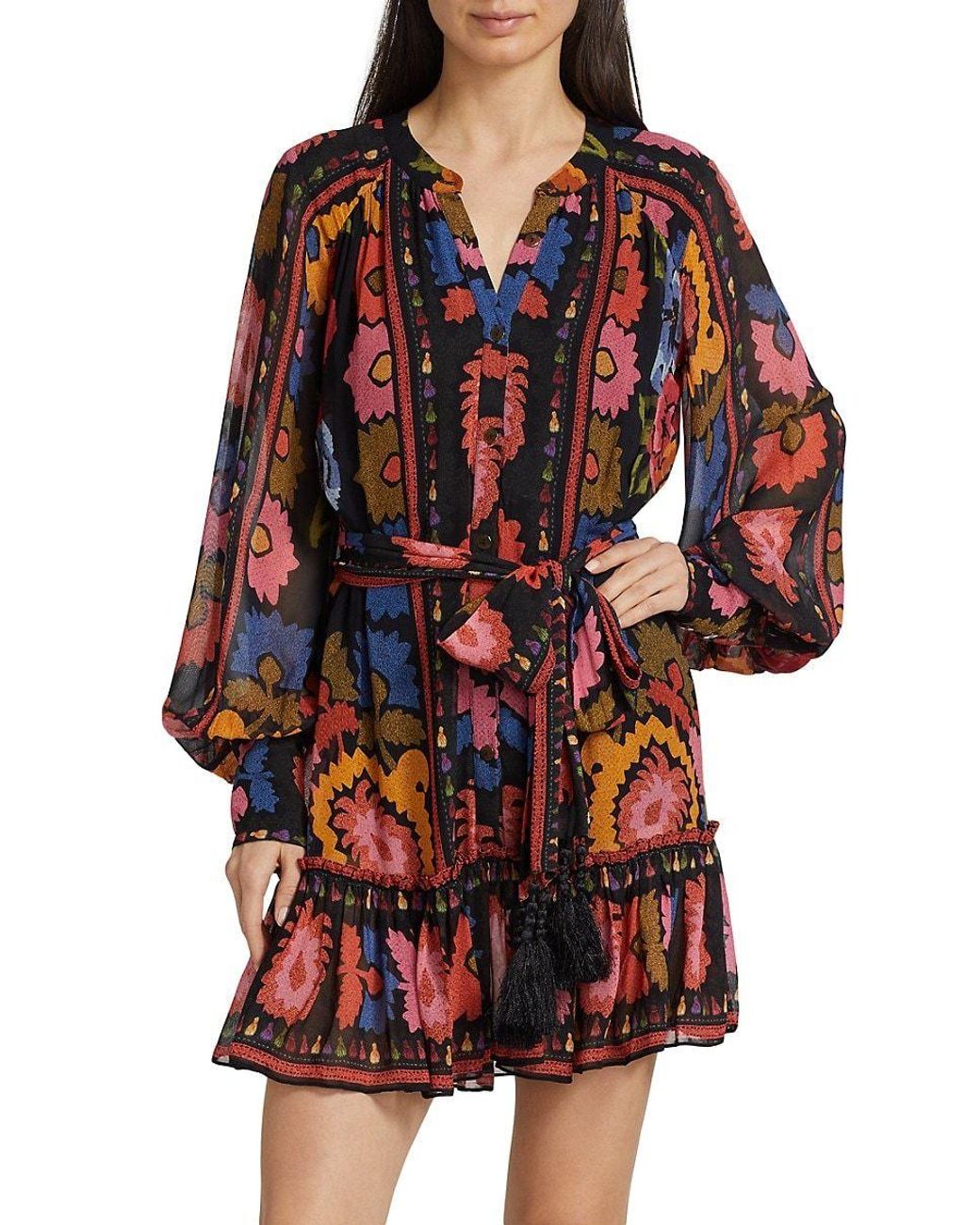 FARM Rio Flowers Tapestry Mini Dress in Red Lyst
