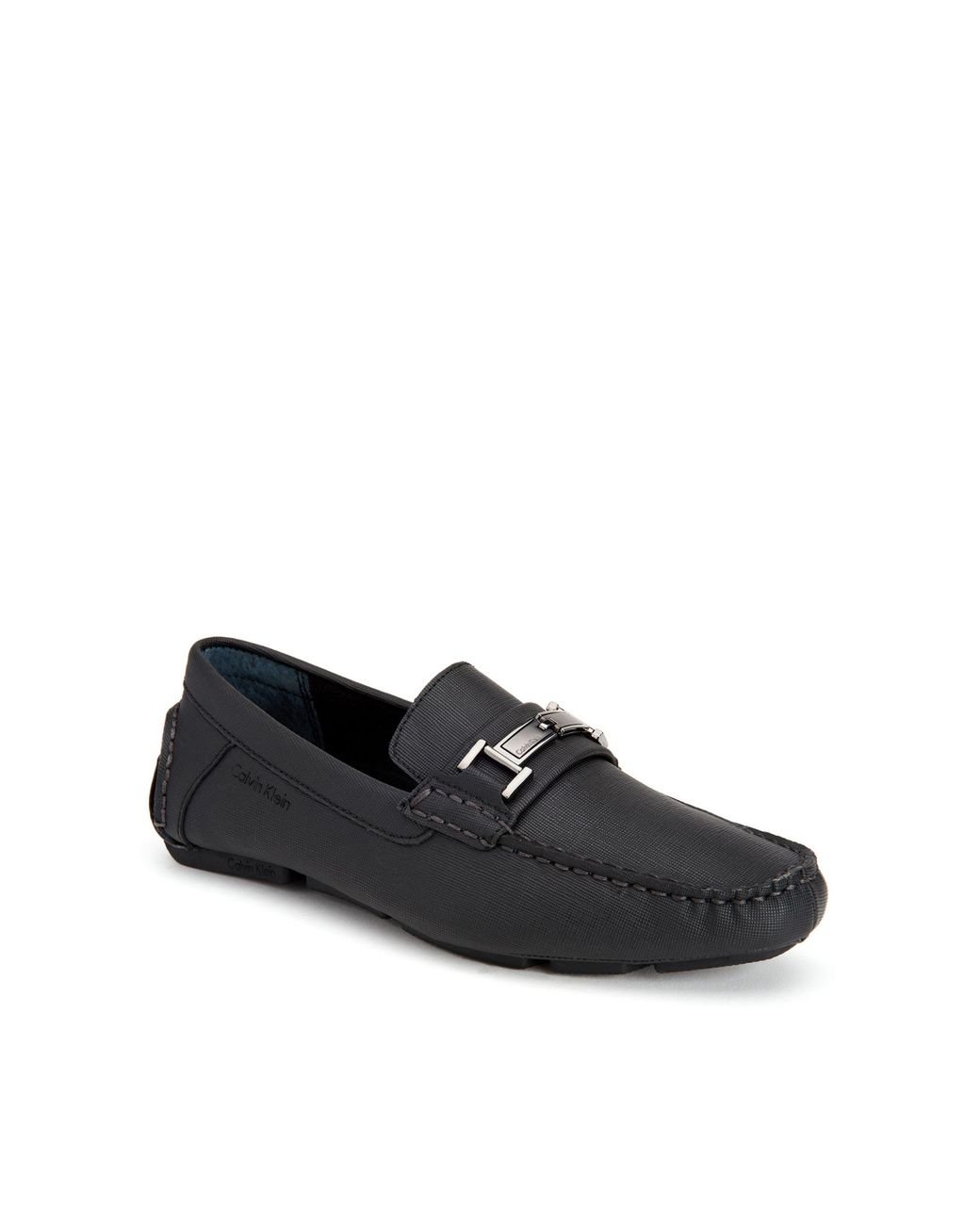 Calvin Klein Magnus Leather Bit Driver Shoes in Black for Men | Lyst