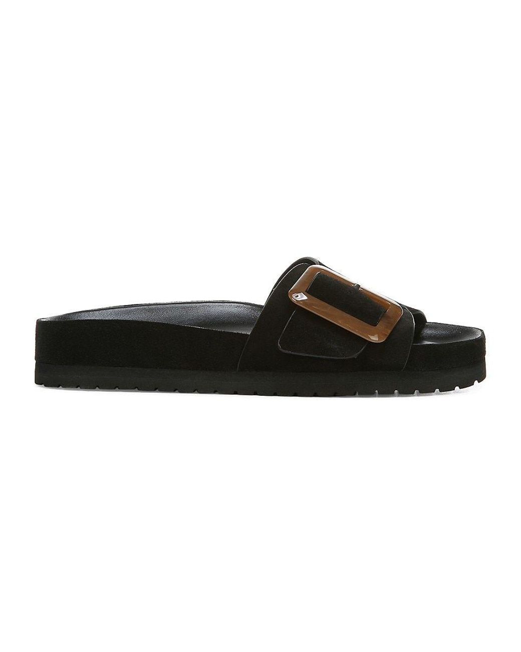 Vince Grant Leather Platform Sandals in Black | Lyst