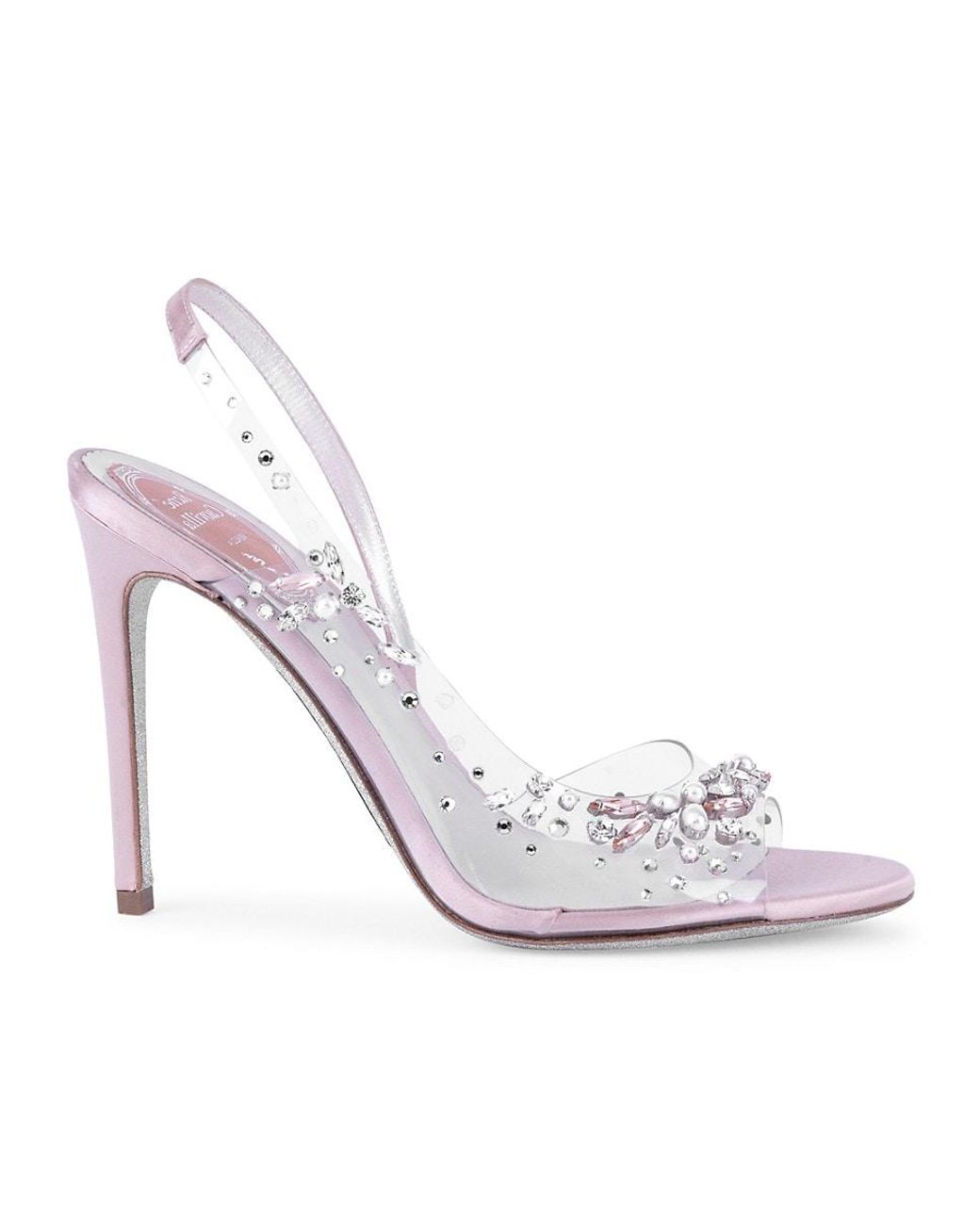 Rene Caovilla Embellished Vinyl & Satin Slingback Pumps in Purple Lyst