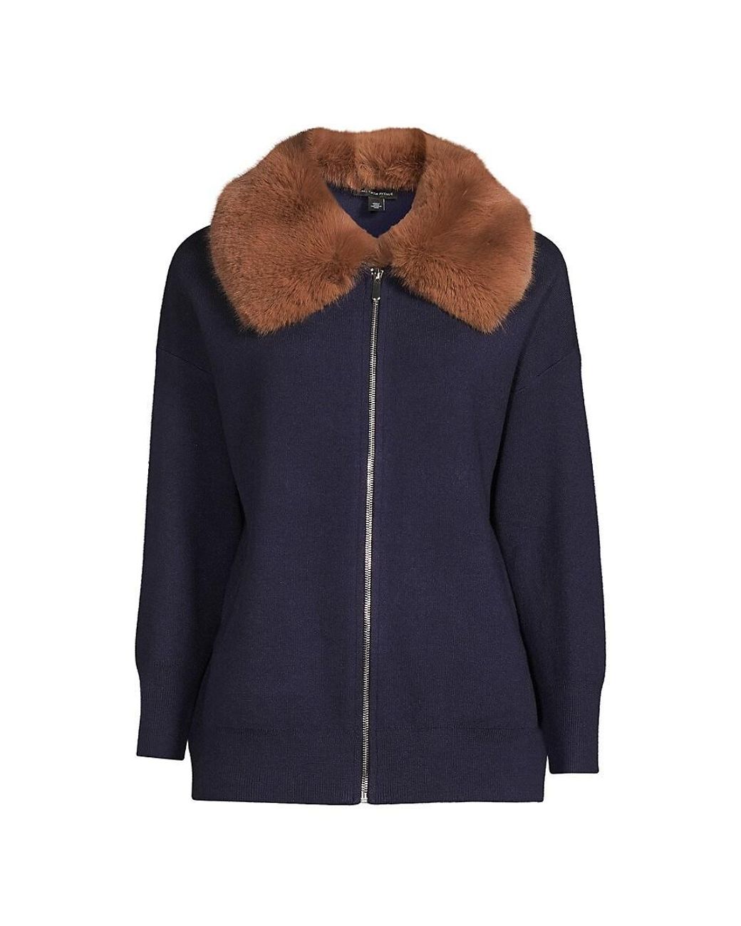 Faux fur collar clearance cardigan