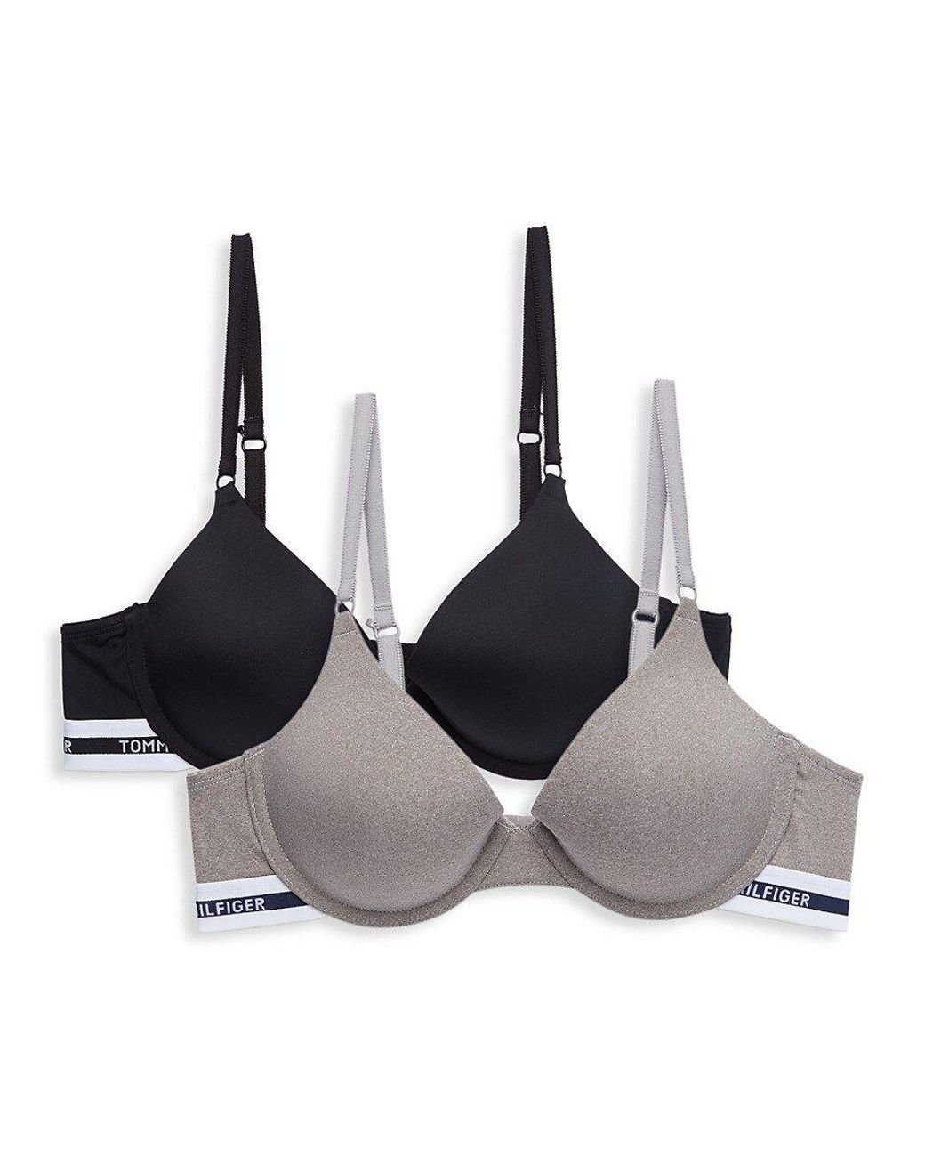 Tommy Hilfiger 2-pack Push Up Bras in Black | Lyst