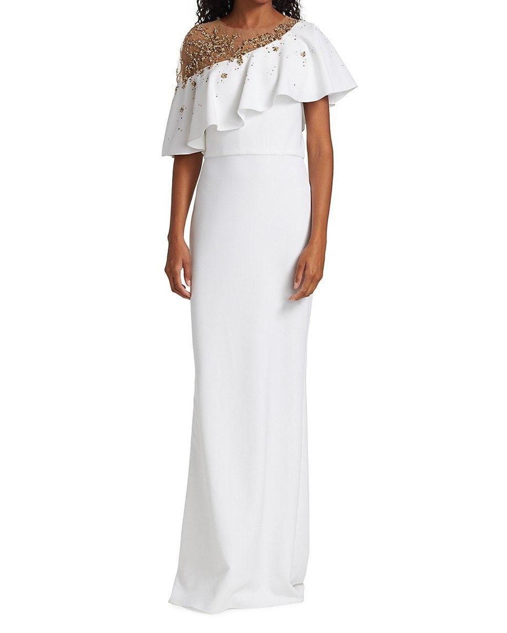 Marchesa Bead Embellished Couture Gown in White Lyst