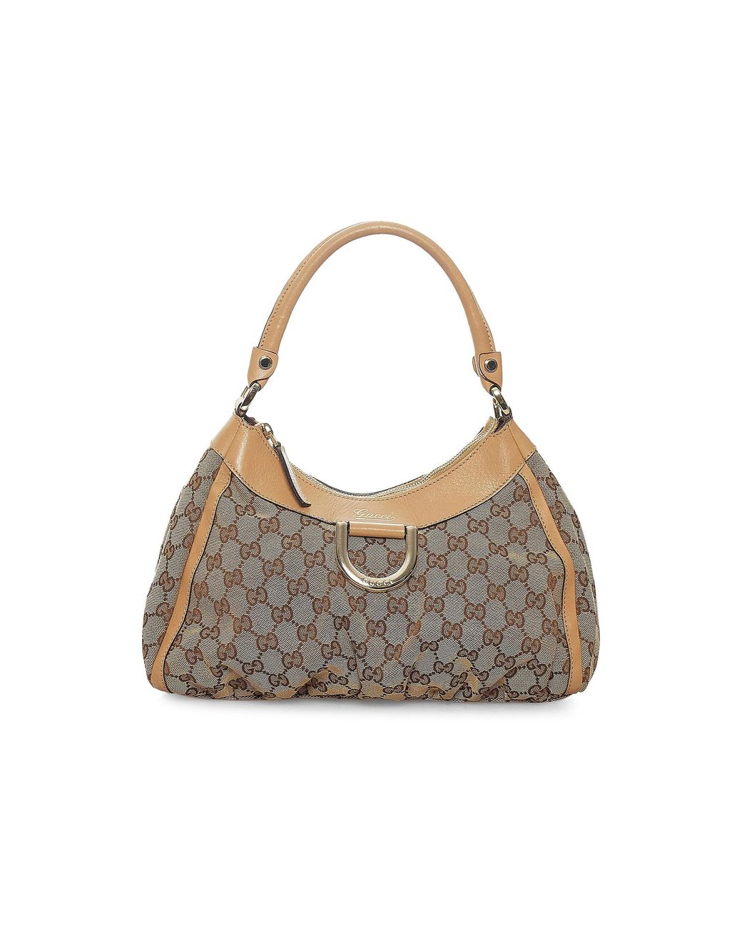 Gucci Abbey Dring GG Canvas Shoulder Bag in Gray Lyst