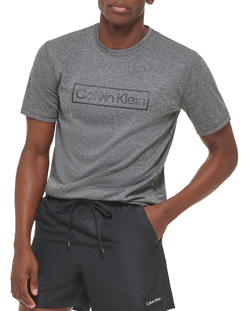 Calvin Klein Logo T-shirt in Grey for Men | Lyst Canada