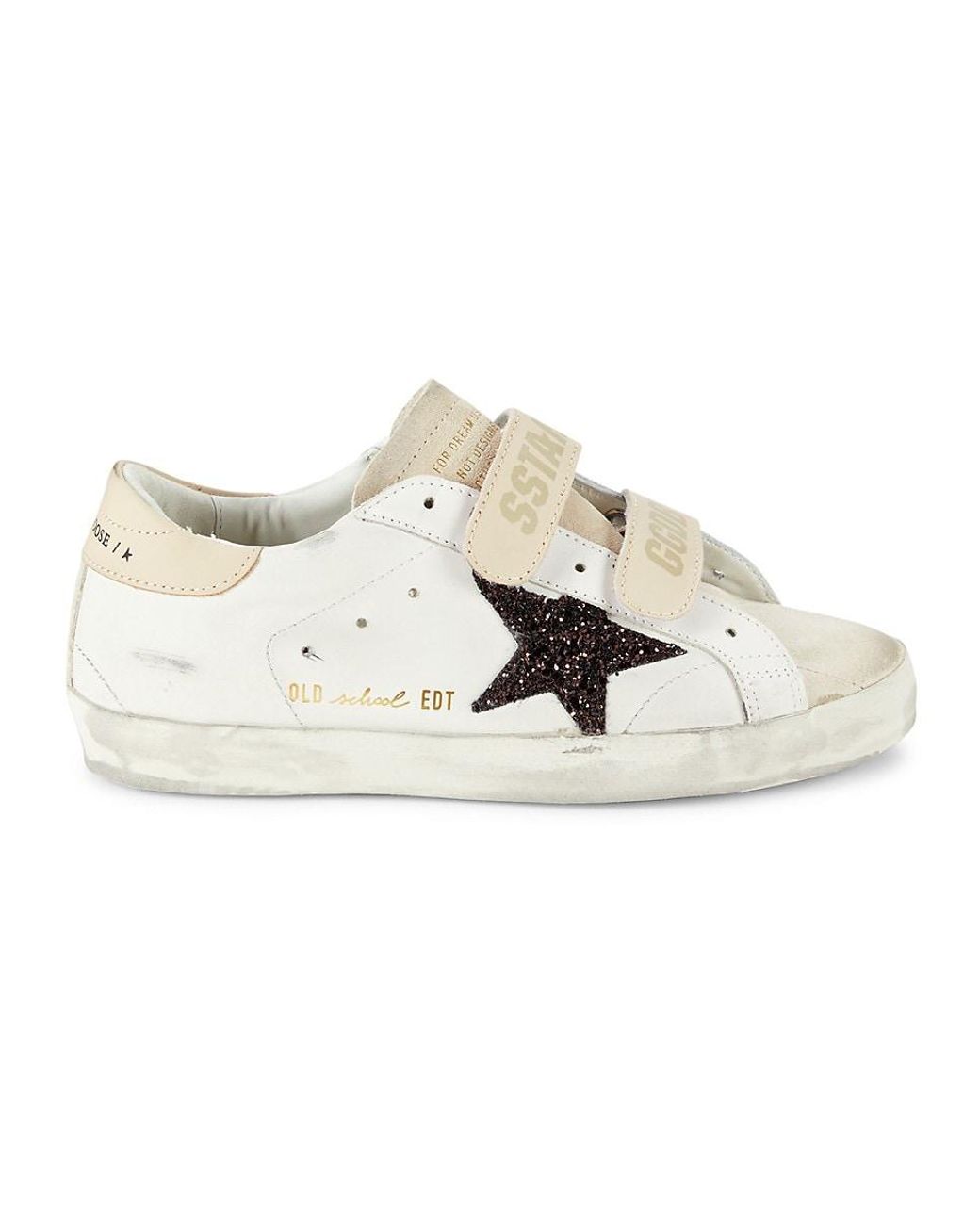 【関税&送料込】Golden  Deluxe Brand White Leather V-St Golden Goose Men's V-Star Leather Sneakers in Dirty White
