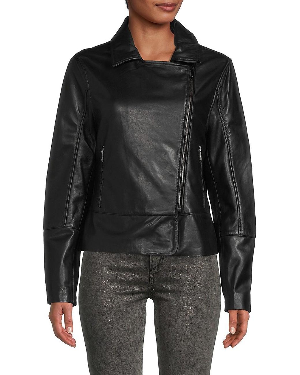 Lizia leather biker jacket deals