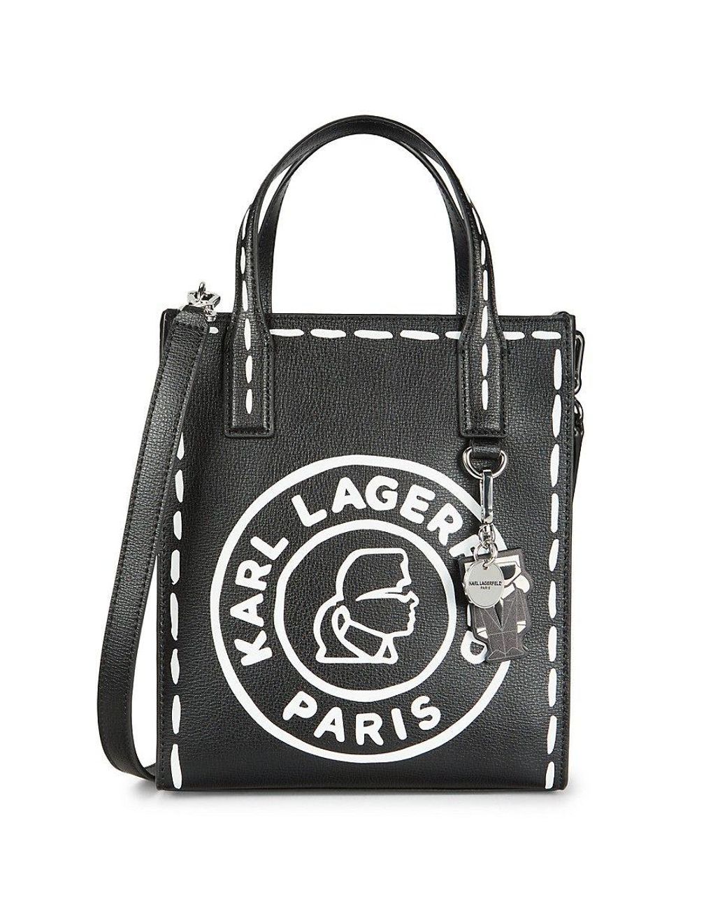 Karl Lagerfeld Logo Leather Crossbody Bag in White Lyst