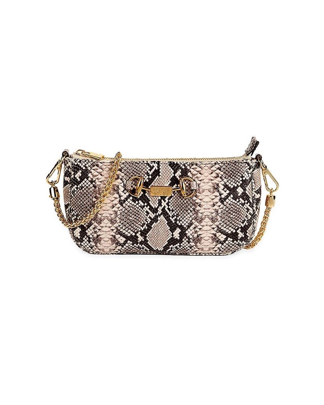 Cavalli Class by Roberto Cavalli Snake Embossed Leather Chain Shoulder Bag in Natural Lyst Canada