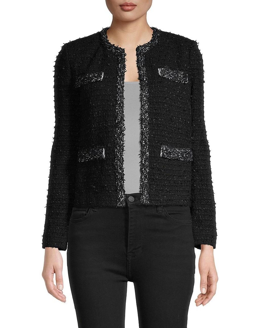 open front tweed jacket