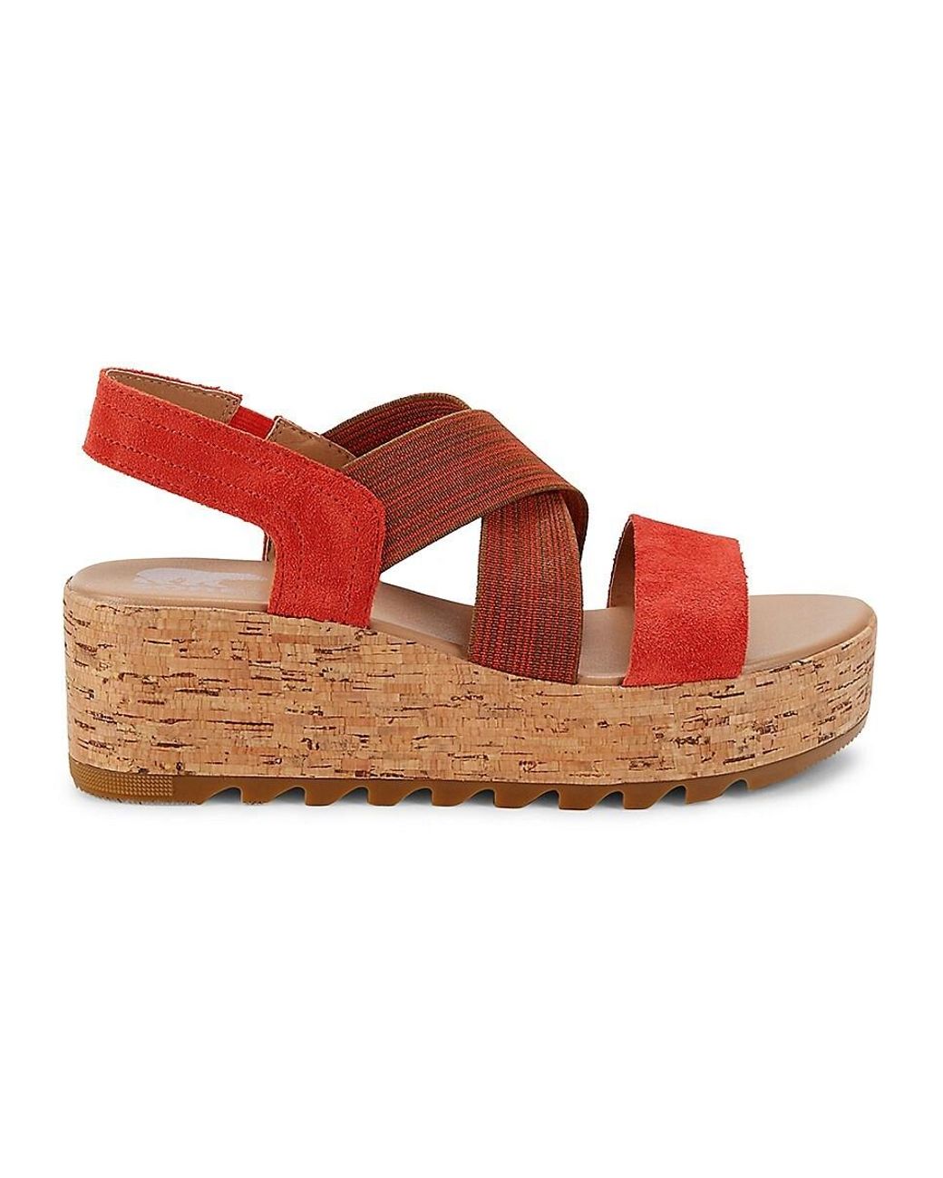Sorel Cameron Platform Sandals in Red | Lyst