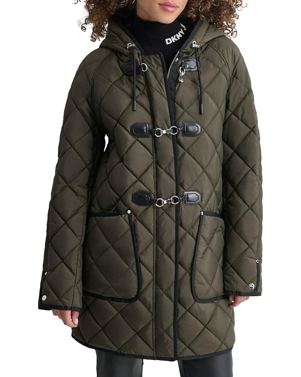 新作セール DKNY ミドル QUILTED COAT WITH TOGGLE キルティング DKNY Women's Hooded Toggle Quilted Coat - Macy's