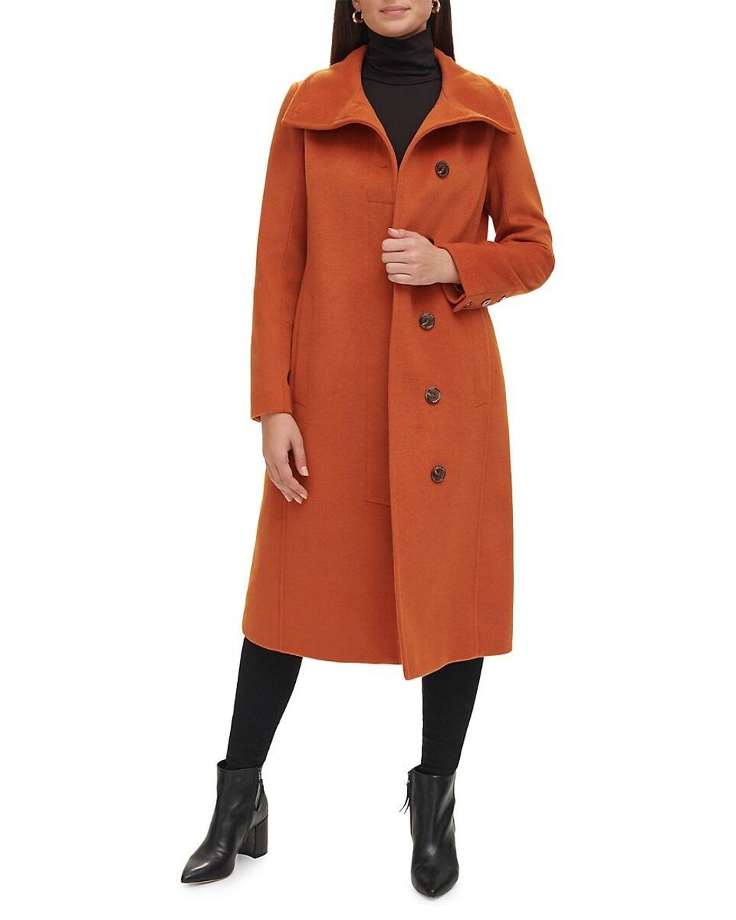 Melton wool top belted coat