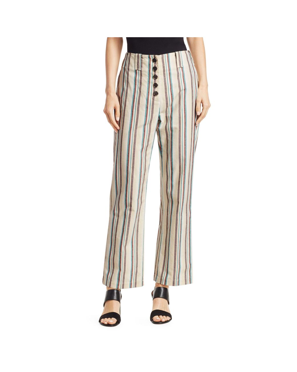 high rise cotton pants