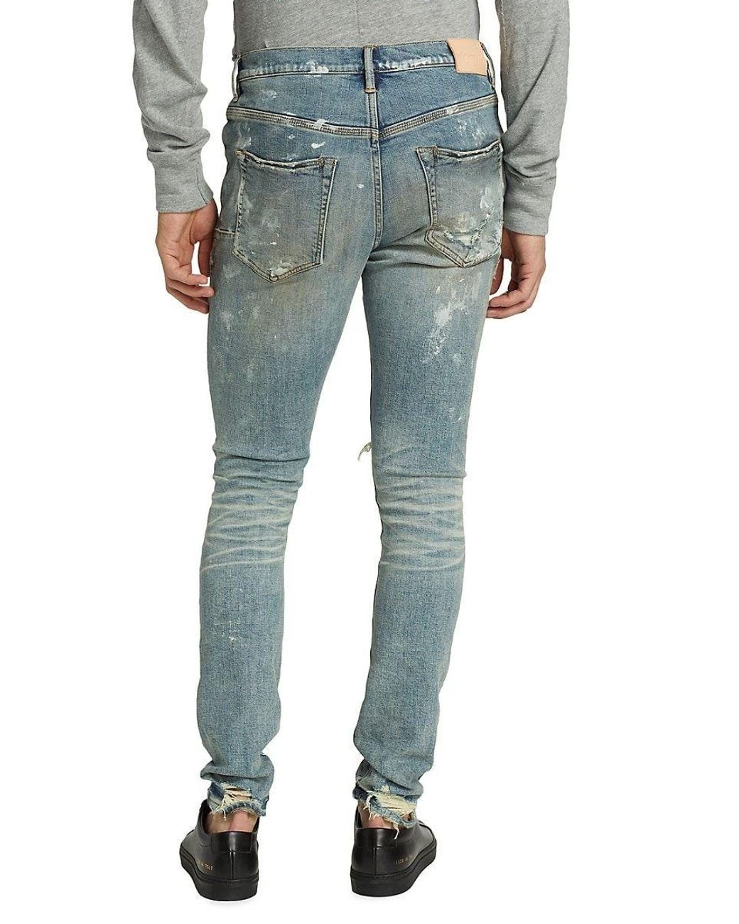 Purple Brand Jeans Men Slim Straight Mid Rise Blue P005 $295 Size