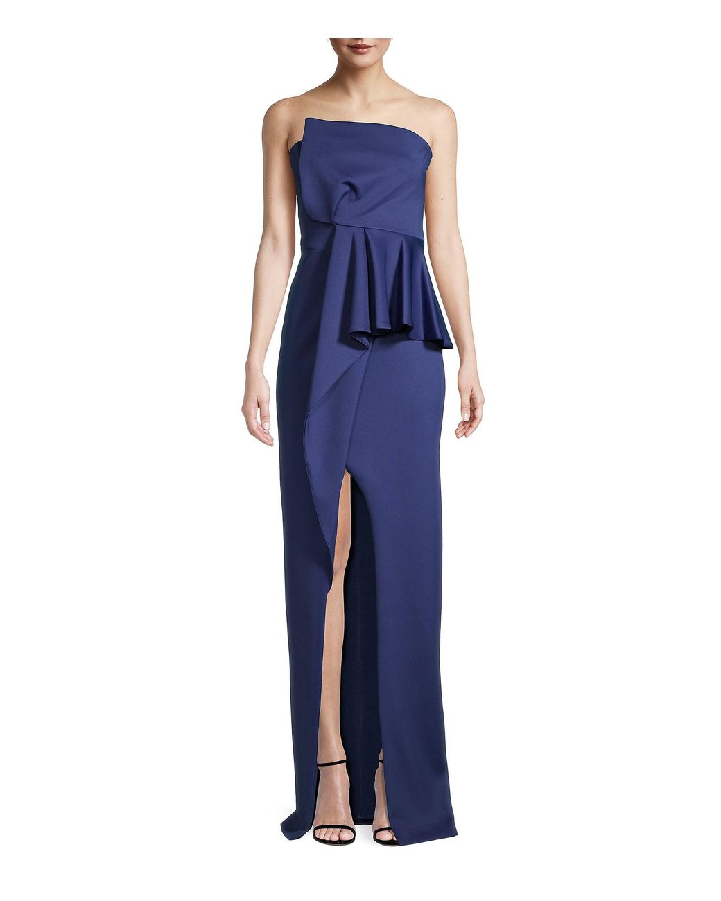 Black Halo Jonas Asymmetric Column Gown in Blue | Lyst