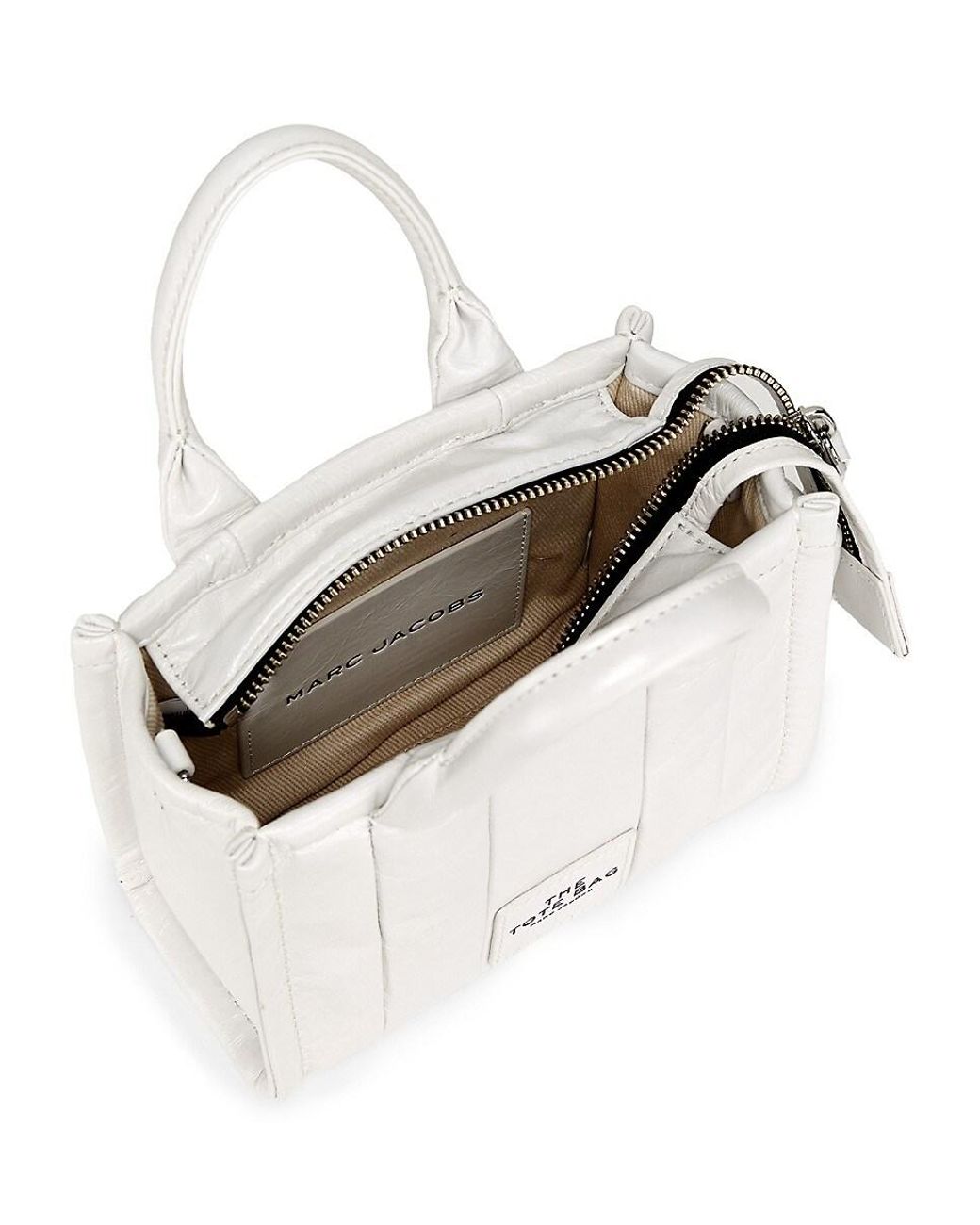 Marc Jacobs Mini The Tote Bag Leather Tote in White | Lyst