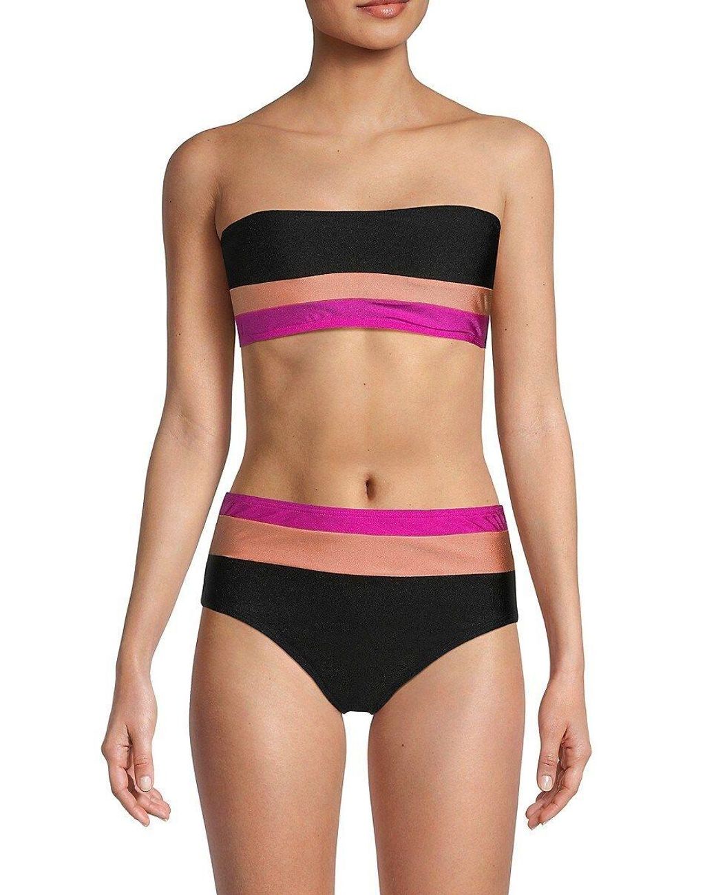 dkny color block swimsuit