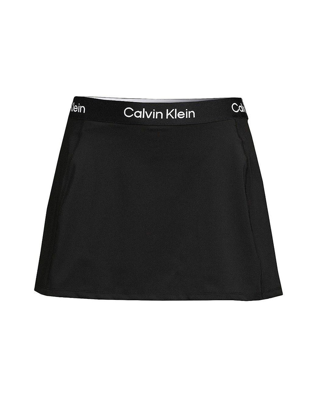 | Mini in Calvin Lyst Waistband Black Line Klein Logo A Skirt