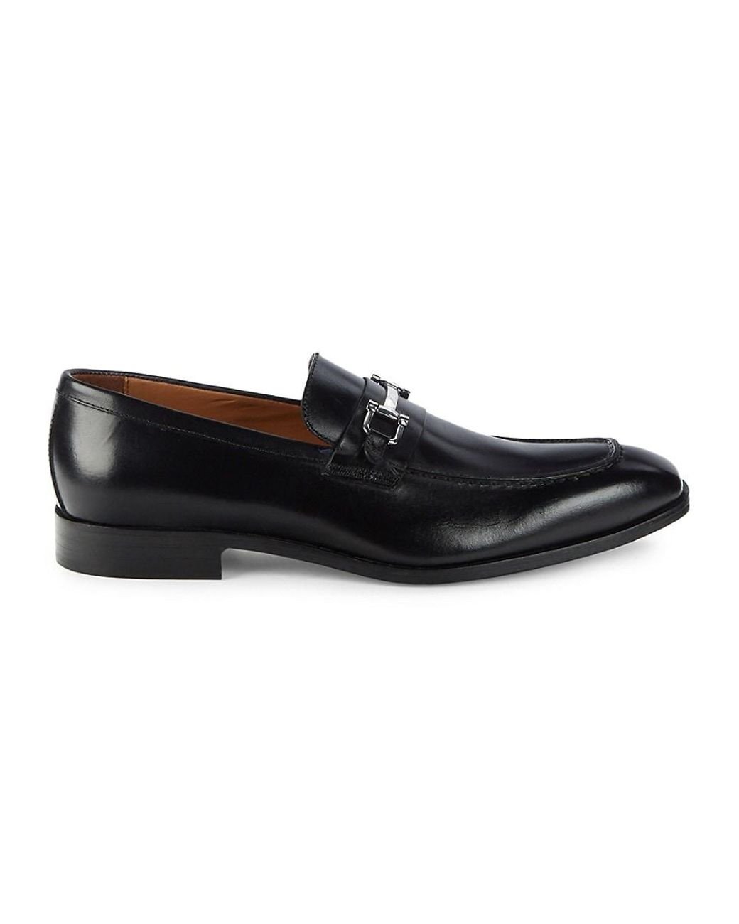 Massimo Matteo Leather Bit Loafers in Black for Men | Lyst